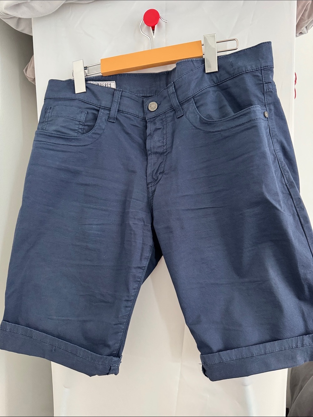 Bikkembergs Navy Blue Flat-Front Men’s Shorts Slim-Fit